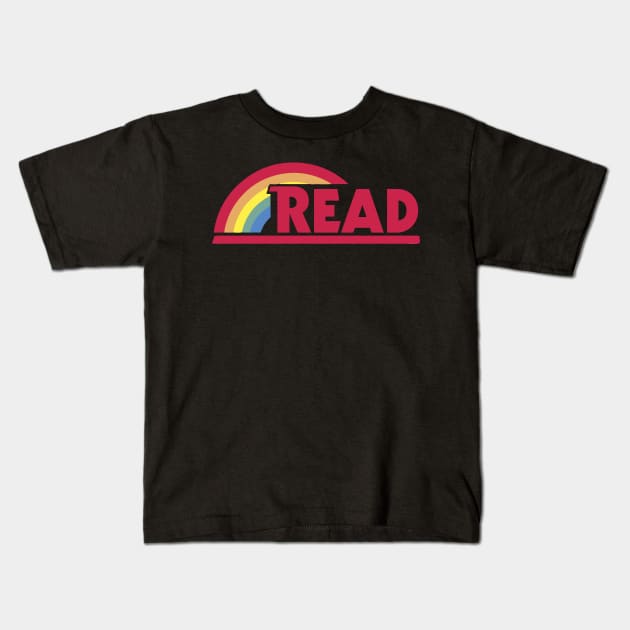 Retro Reading Rainbow Read Parody Teacher, Kids T-Shirt by aandikdony